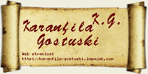 Karanfila Gostuški vizit kartica